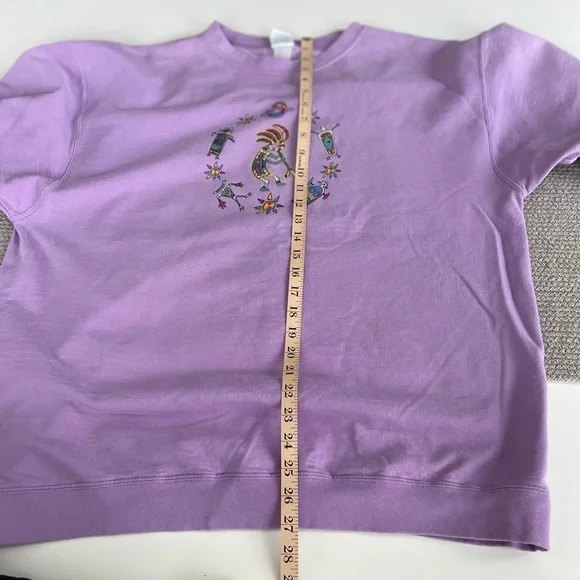 Vintage 90’s Purple Kokopelli Oversized Baggy Graphic Sweatshirt Sz XL - Picture 8 of 12